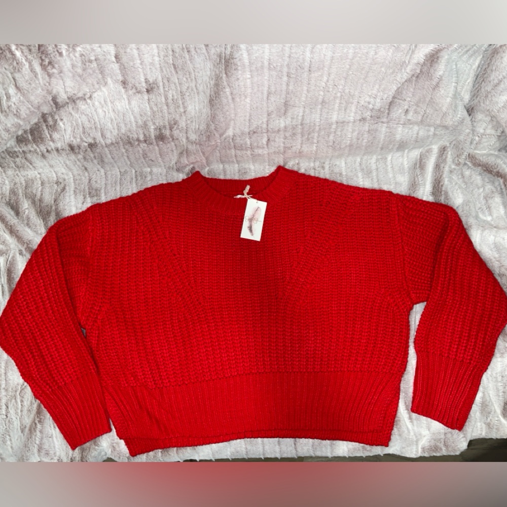 Jessica Simpson Red Knit Sweater Size L
